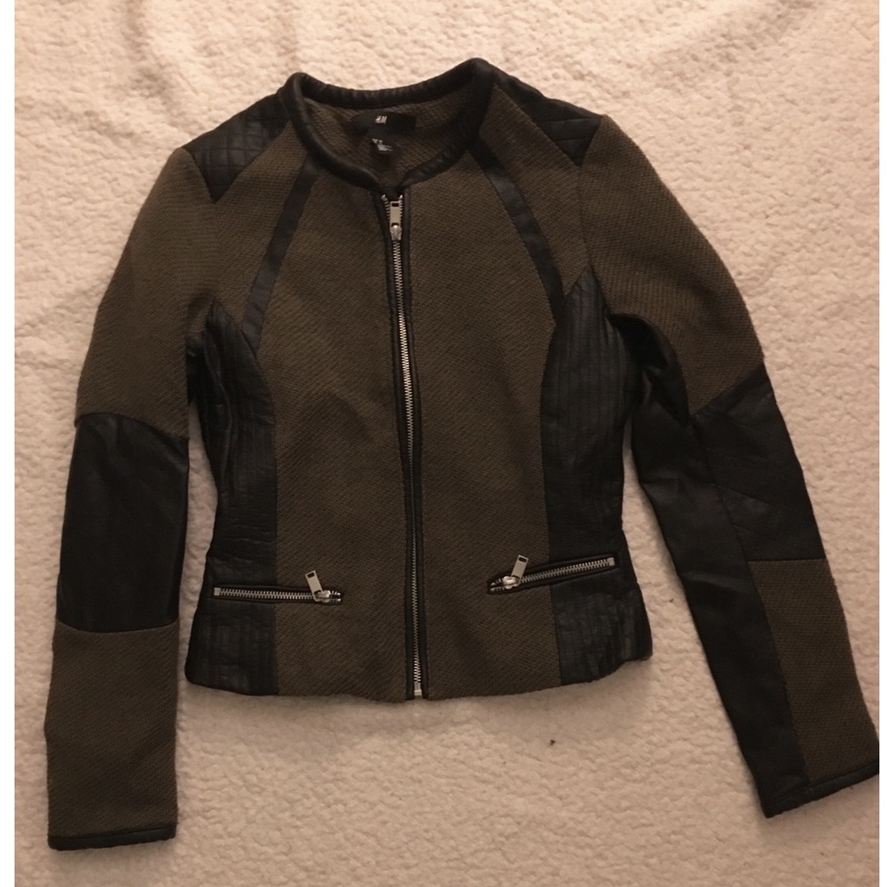 Olive & Black Zip Up Jacket